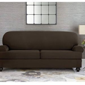 Designer Suede Surefit, 2 cushion‎ loveseat slipcover, stretch universal fit